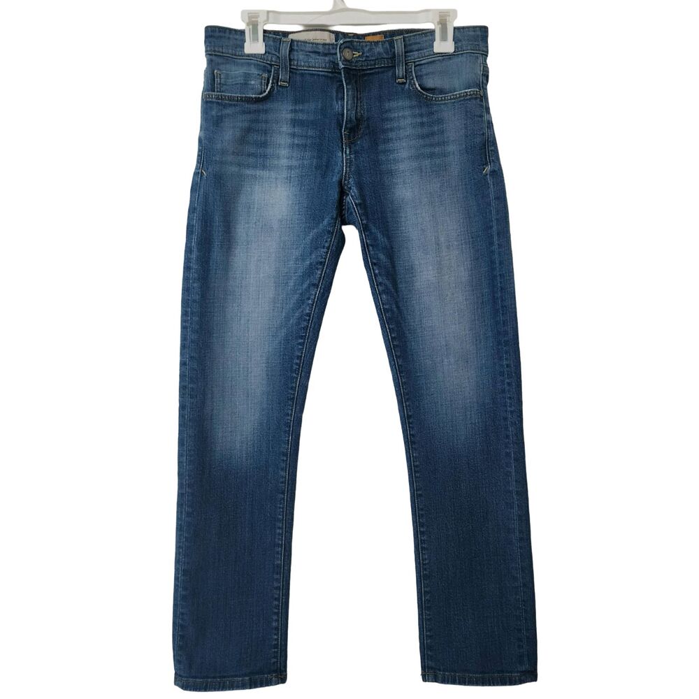 Pilcro & The Letterpress Straight Jeans Sz 27 Made in USA Blue Stretch Mid-Rise